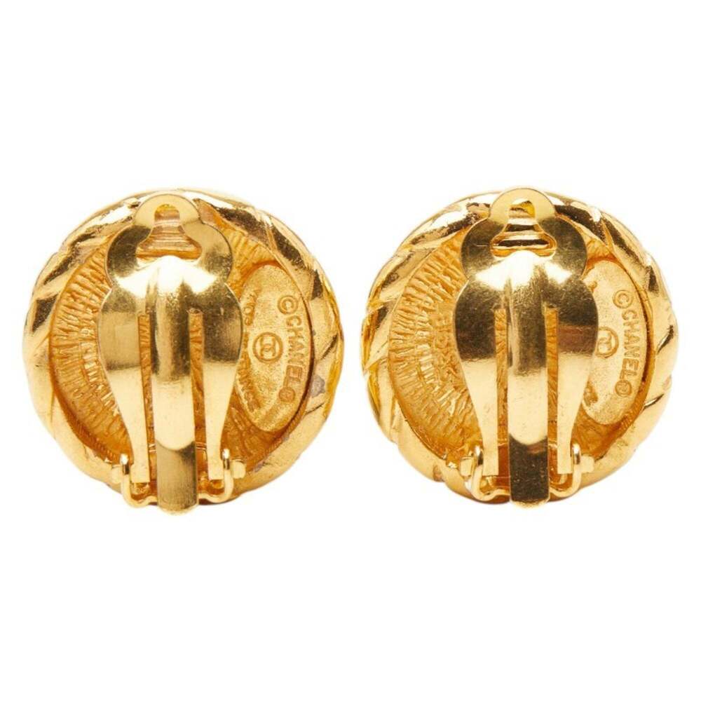 CHANEL Authentic Vintage Gold Logo Earrings - Picture 3 of 5